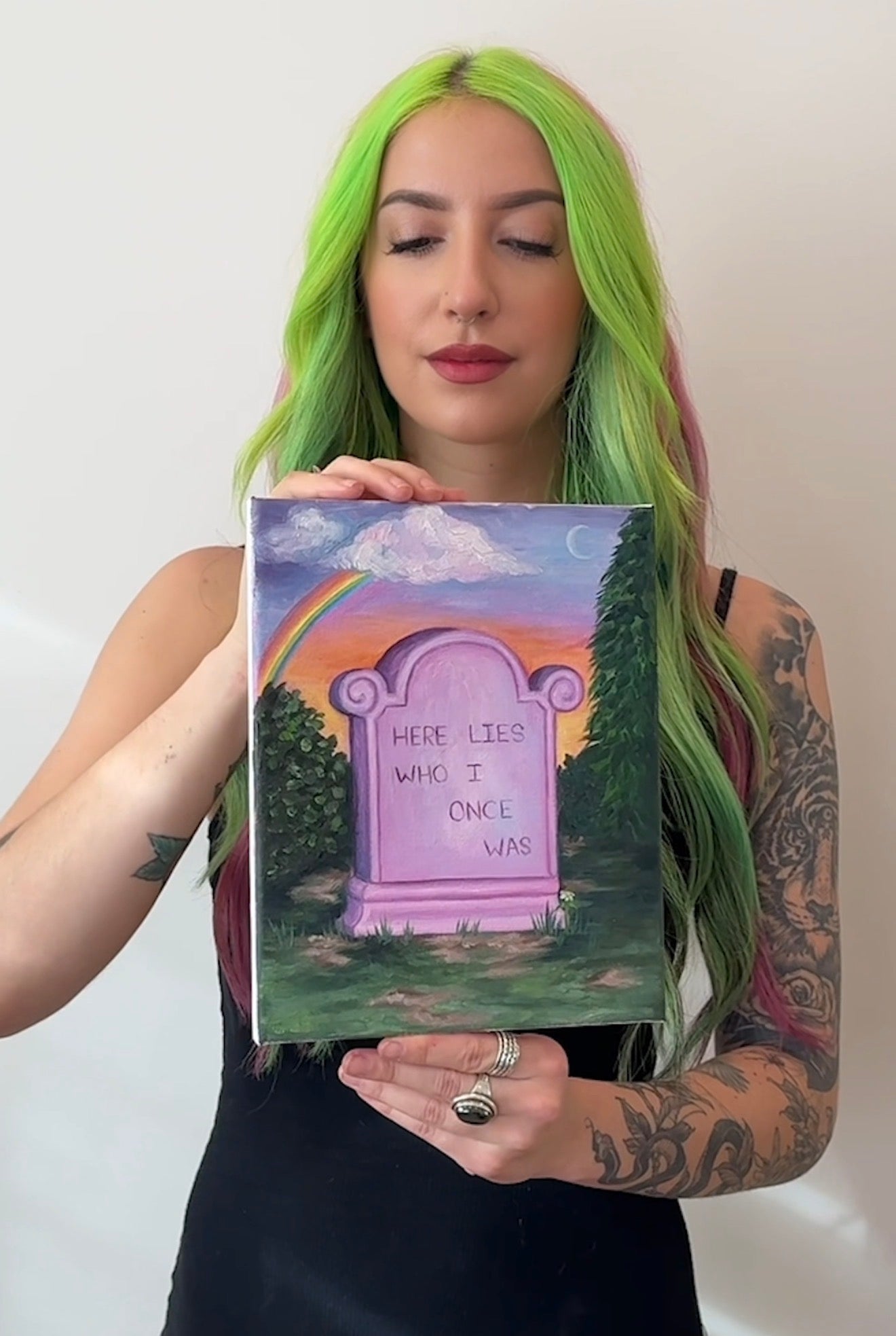 "Here lies who i once was" 8x10 oil on canvas