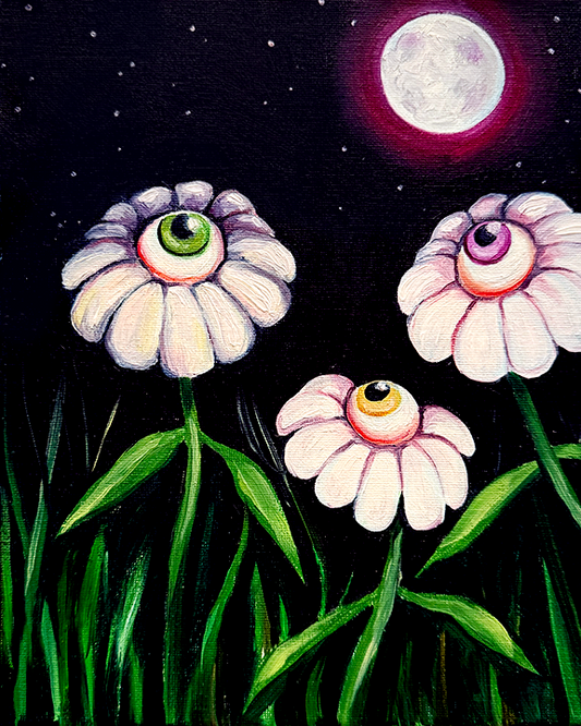 "Eyes on the Moon" 8x10 oil on canvas