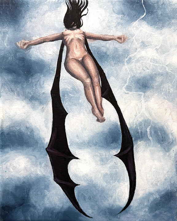 "Free Fall" 8x10 oil on canvas