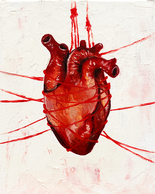 "The thread between us" 8x10 oil on canvas