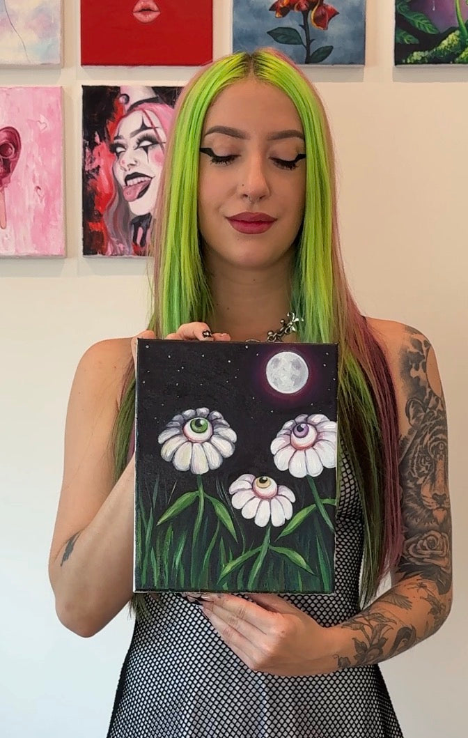 "Eyes on the Moon" 8x10 oil on canvas